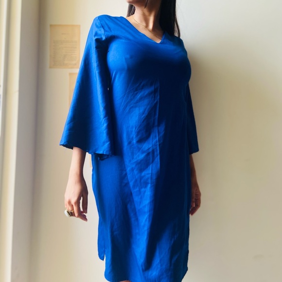 Blue Dress with bell sleeves